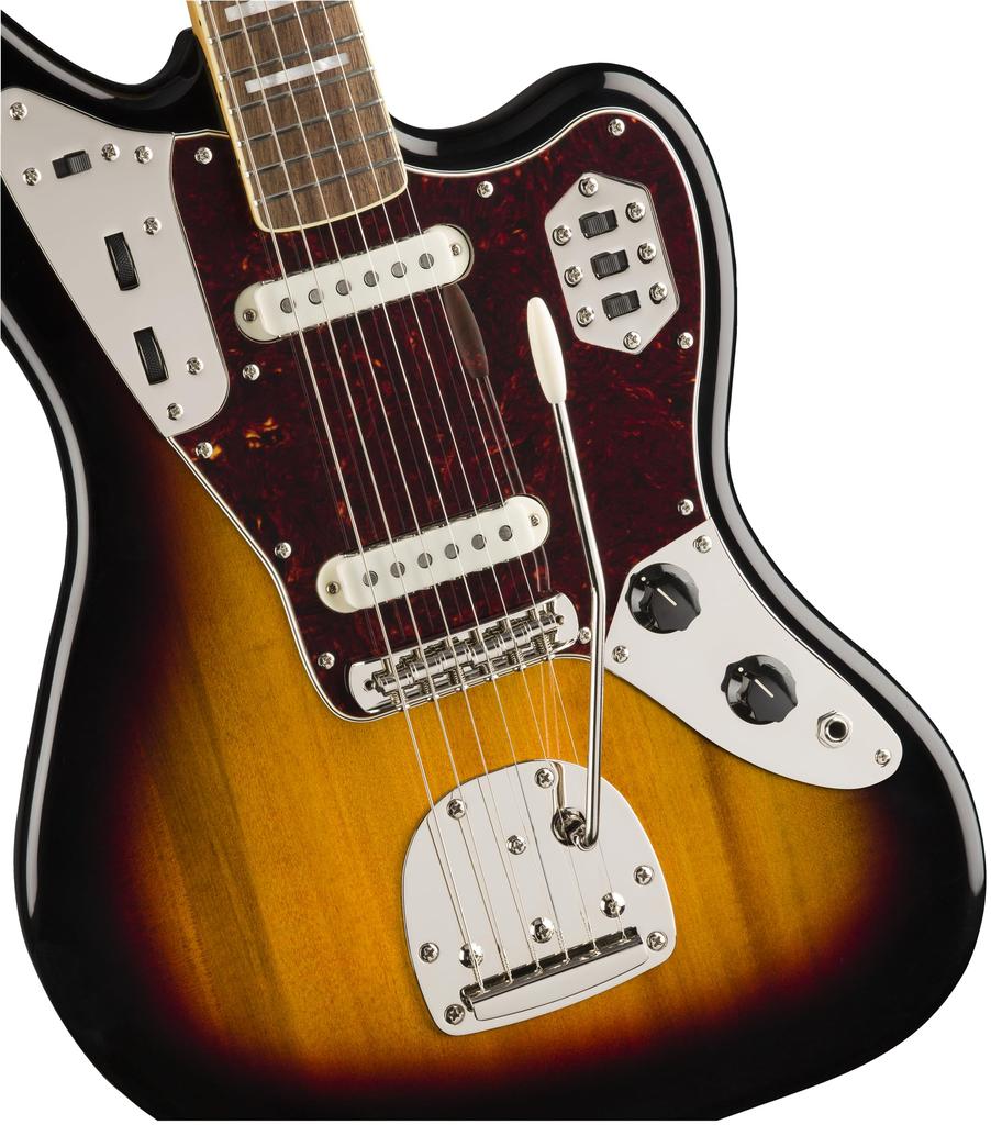 Squier by Fender Classic Vibe Electric Laurel with Soft Case '70s Jaguar® Guitar, Fingerboard, 3-Color Sunburst,