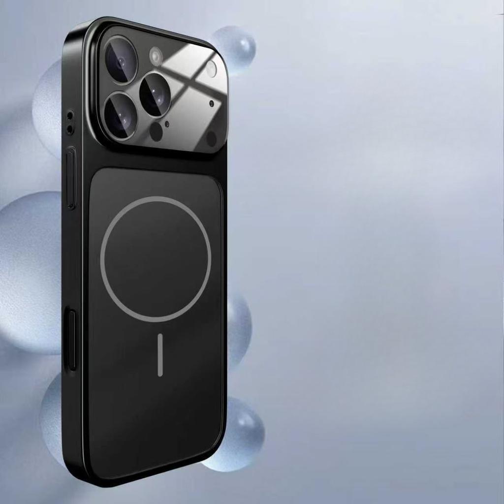 MagSafe Compatible Spliced Phone Case with Large Camera Lens Cover Shockproof Magnetic Case for iPhone