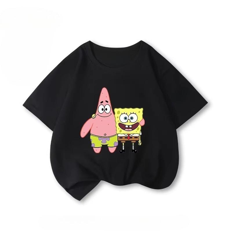 Potdemiel SpongeBob SquarePants Childrens Pure Cotton TShirt New Summer Style Comfortable and Breathable Childrens TShirt 100