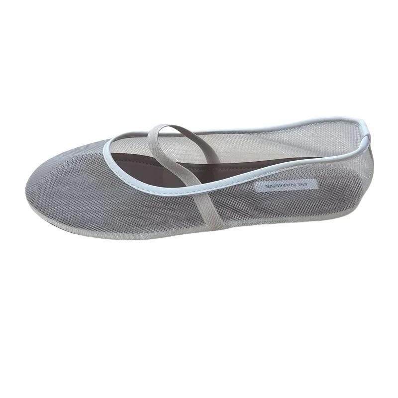 Modedesigner Herbst Damen Mesh Stoff Ballerinas Mode Flach Damen Komfort Weiche Sohle Mary Jane Schuhe