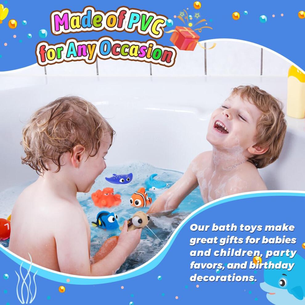 Anzmtosn Water Bath Toys Swimming Pool Baby's Shower Time Cute Fish Toys Happy Water Squirt Spray Bathtub Baby Children Educational Learning Toys,