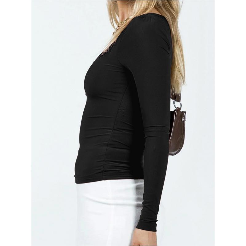 Tops Women's Spring and Summer Y2K Sexy Slim Slim Long Sleeve T-Shirt