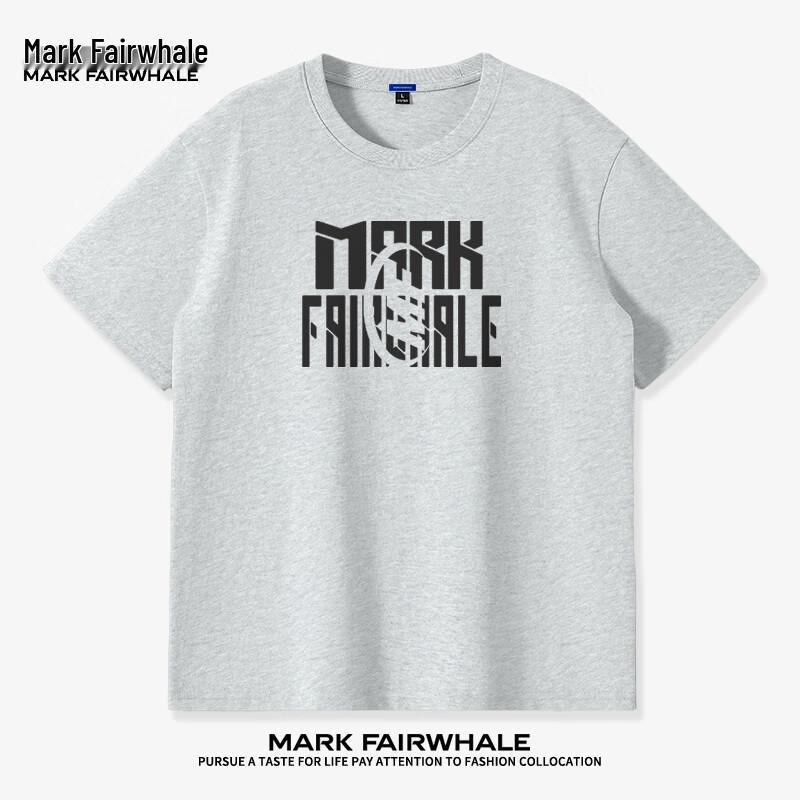Mark Fairwhale Men s Summer Heavyweight Pure Cotton T-Shirt with PMK Geometric Print 5XL