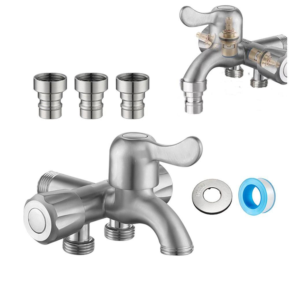 One In Three Out Stainless Steel Faucet with Tape Angle Valve Faucet  Domestic Use