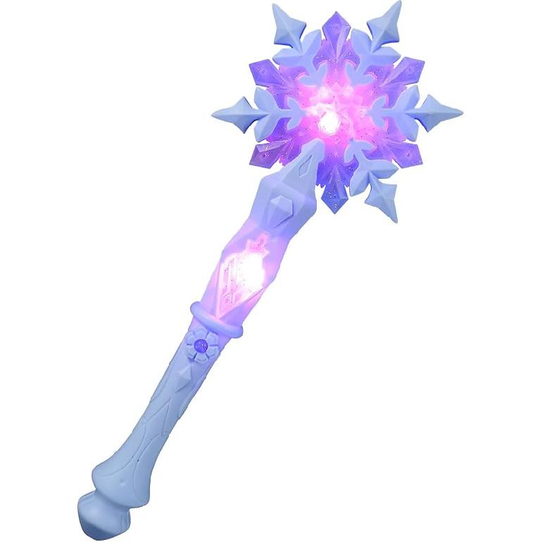 Light Up Snowflake Glow Wand With Sound for Kids Girls Princess Birthday Party Costume Accessories Toy