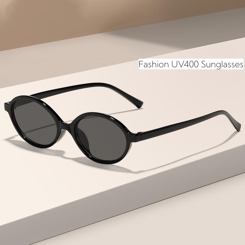 

Men and Women UV Protection Ultra Light Sunglasses Fashion Trend Oval Sunglasses New Elliptical Small Frame Sunglasses чёрный
