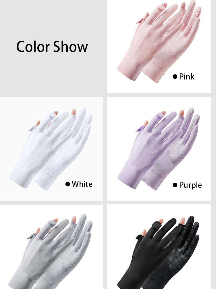 Prodyšné rukavice proti UV záření Dámské Protiskluzové Tenké Opalovací krém Letní Venkovní Cyklistika Řízení Rychleschnoucí Pratelné