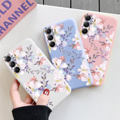 Husa din silicon moale cu model de flori pentru Samsung M35 A35 Xiaomi Redmi Note 13 Pro Poco C65 iPhone Huawei Honor Realme Husa de protectie rezistenta la socuri