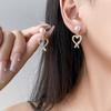 New Fashion Pearl Heart Women's High-end Niche Design Earrings Bowknot Studs Light Luxury