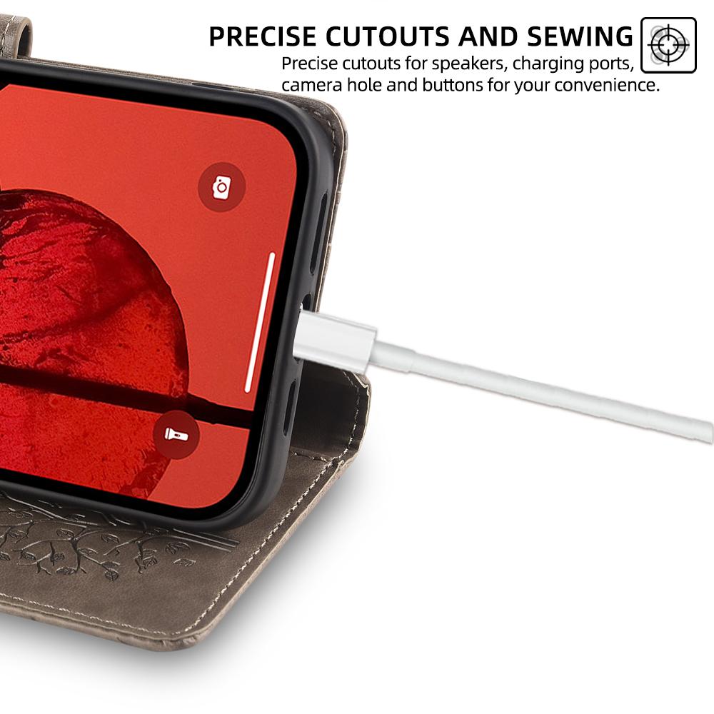 For Samsung Galaxy A15 4G/A15 5G Magnetic Case Imprinted Deer Tree Pattern Cover with Hand Strap