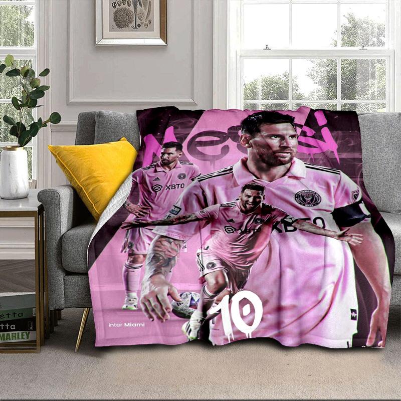 Messi's Pink Portable Blanket/Soft Blanket Bedding Blanket Suitable for Travel Camping Living Rooms Offices Sofas Fan Gifts