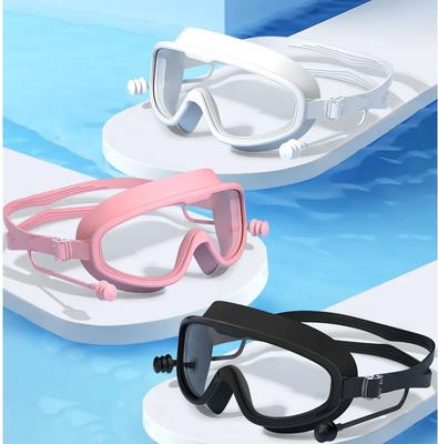 Swimming Goggles Silicone Swim Glasses Big Frame with Earplugs Men Women Professional HD Anti-fog Eyewear Swimming Accessories
