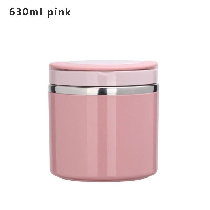 630/1000ml Thermal Soup Cup Insulated Food Jar Stainless Steel Bento Box Microwavable Lunch Containers for School Children