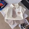 Boys' Summer Outfit Set Short Sleeved Baby Shirt College Two-piece Set Summer