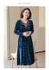 Elegant Slimming Dress for Middle-Aged Women - Flattering Long-Sleeve, Midi-Length Skirt, Stylish High-Grade Mother's Wear