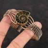 Ammonite Fossil Cuff Bracelet Copper Wire Wrapped Bangle Adjustable Handmade Bangle Ammonite Fossil Copper Jewelry Natural Gemstone Bracelet