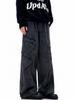 11KN Unisex Retro Wide Leg Work Pants with 3D Pockets - Pleated, Loose, Slimming, Casual, Long Fit