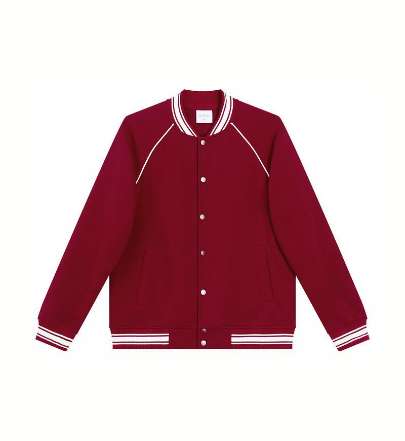 Heavyweight Unisex Cotton Baseball Jacket with Drop Shoulder Hoodie M