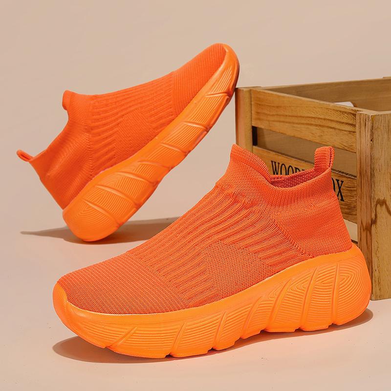 

Новые носки обувь мужская и женская повседневная обувь для пар платформа студенческая мода универсальная летучая тканая спортивная обувь мужская 45 оранжевый