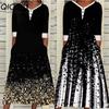 Women's Fashion Summer Spring 3/4 Sleeve V-Neck Casual Dresses