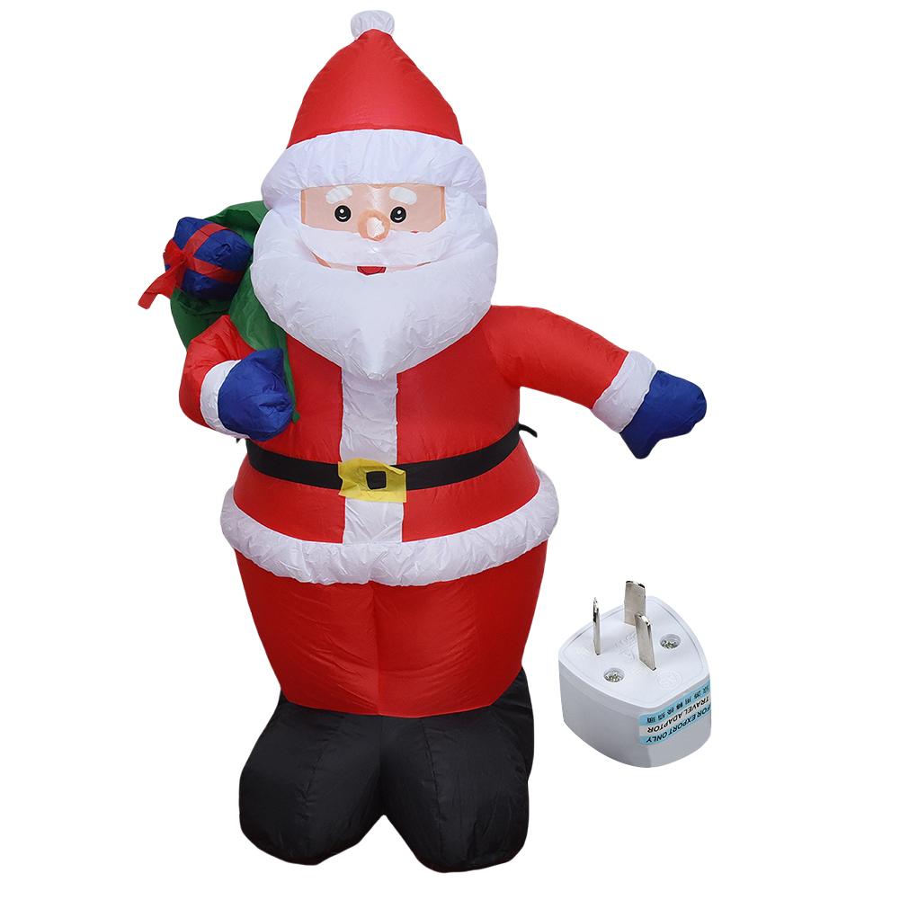 LED Inflatable Cute Air Blown Up Toy Illuminated Santa Claus Ornament Lighted Giant Model Ornament for Xmas Garden Party Decor