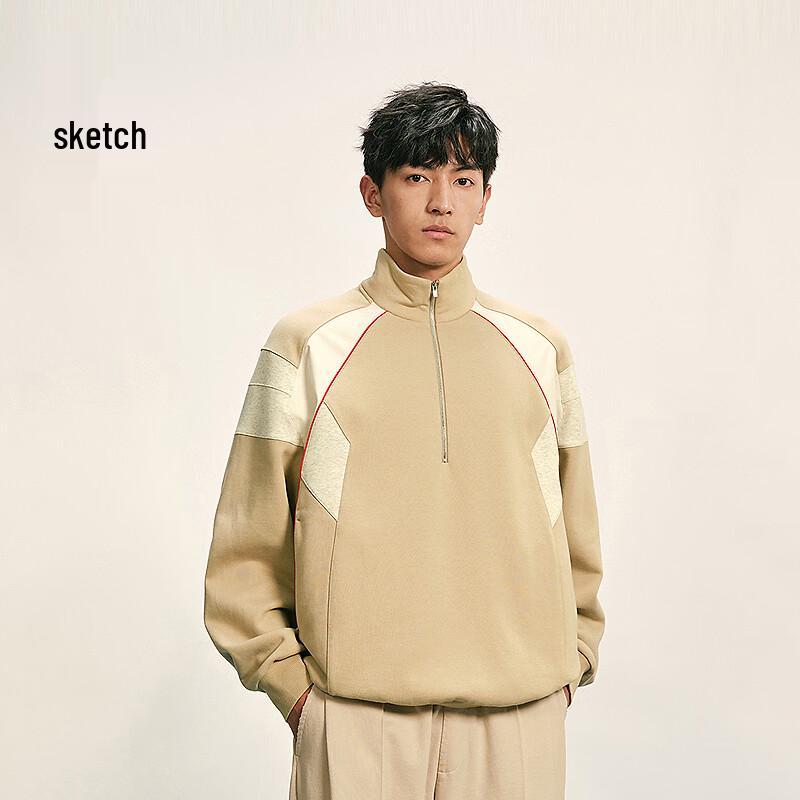 

CROQUIS Men s 2025 Fall Pullover Stand Collar Loose Sweatshirt L