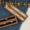 HeMu Walnut Double-slot Ring Display Stand Jewelry Storage Plate Counter Jewelry Ornaments Props Solid Wood Ring Display Stand