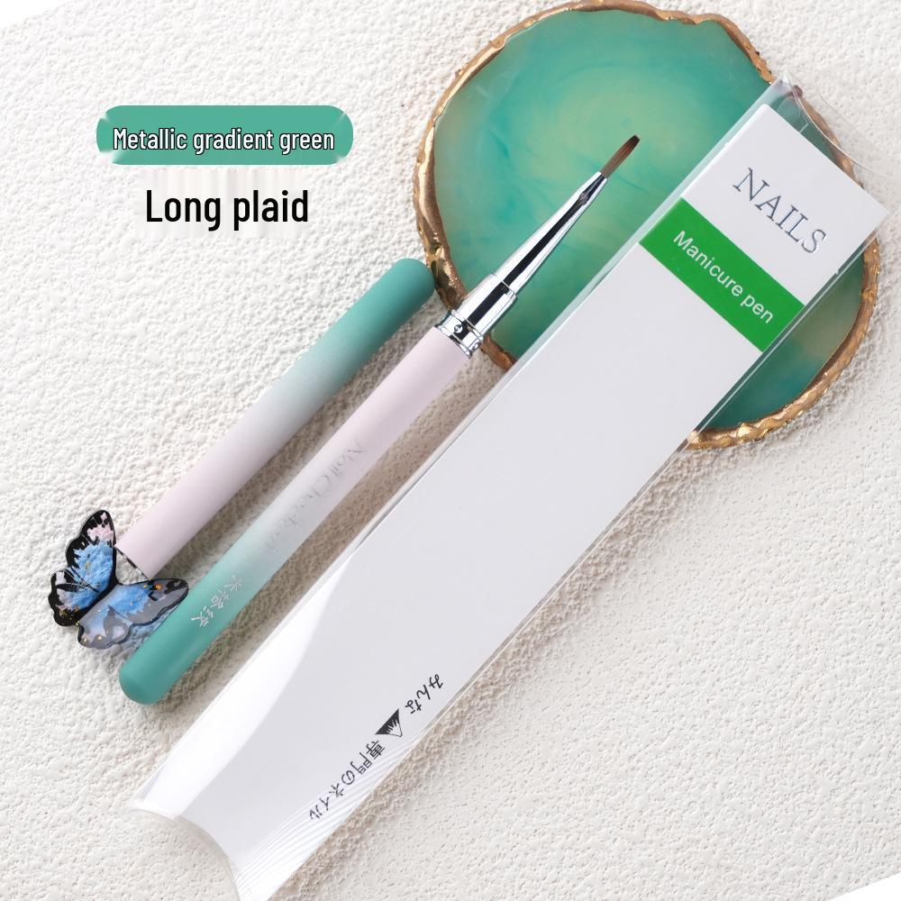 Japanese Manicure Plaid Extension Ultra-Fine Liner Pen, Metal Rod, Long Hook Line for Nail Art