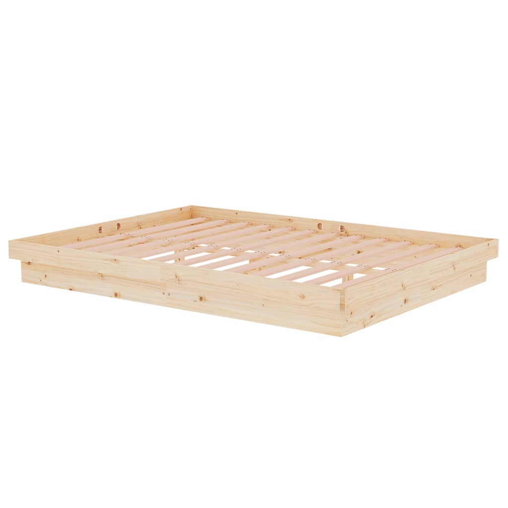Vidaxl Rama Łóżka, Lite Drewno, 135X190 Cm, Podwójna