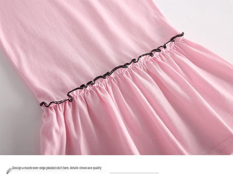 Kpop Witcher Girls Pleated Cartoon Dress - Stylish Short-Sleeve Summer Skirt for Children