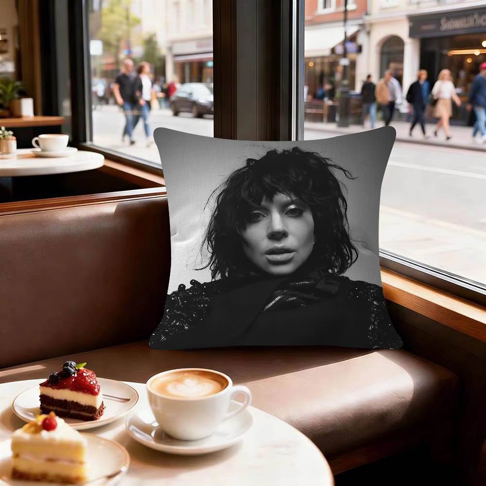 Singer Llady Ggagaes Pillow Case For Sofa Decor Car Office Room Printing Cushion Cover Decorations And Protector