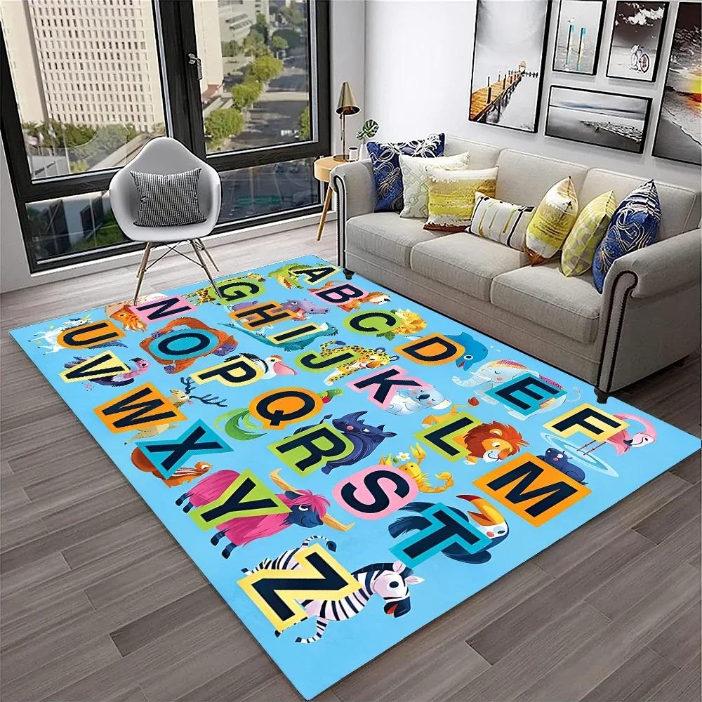 Alphabet ABC Carpet Early Education Cartoon Children Crawling Rugs Non-slip Bedroom Living Room Sofa Home Decoration Floor Mat
