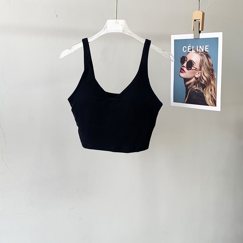 Lu Same Sports Vest Women's Summer Thin Semi-Fixed Cup Nude Feel Shaping Yoga Intimates U-Shaped Yoga Vest
