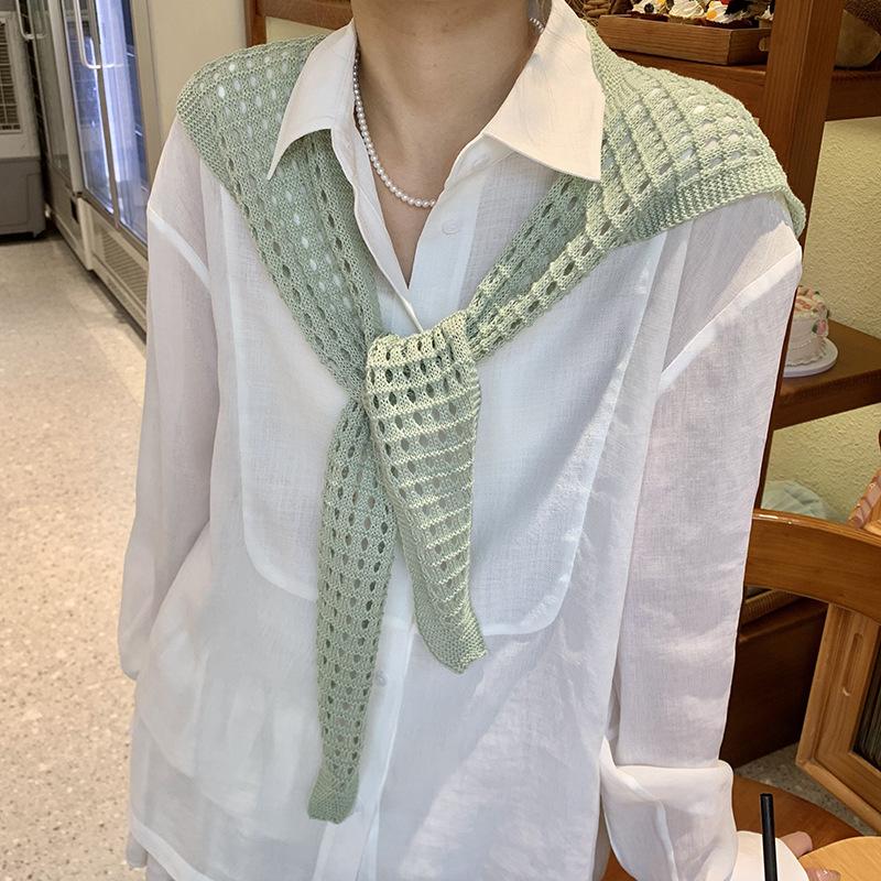 Knitted Small Shawl With Women'S Fashion Decoration, High-End Air-Conditioned Room, Shoulder With Skirt In Summer, Sunscreen, Hollow Shawl