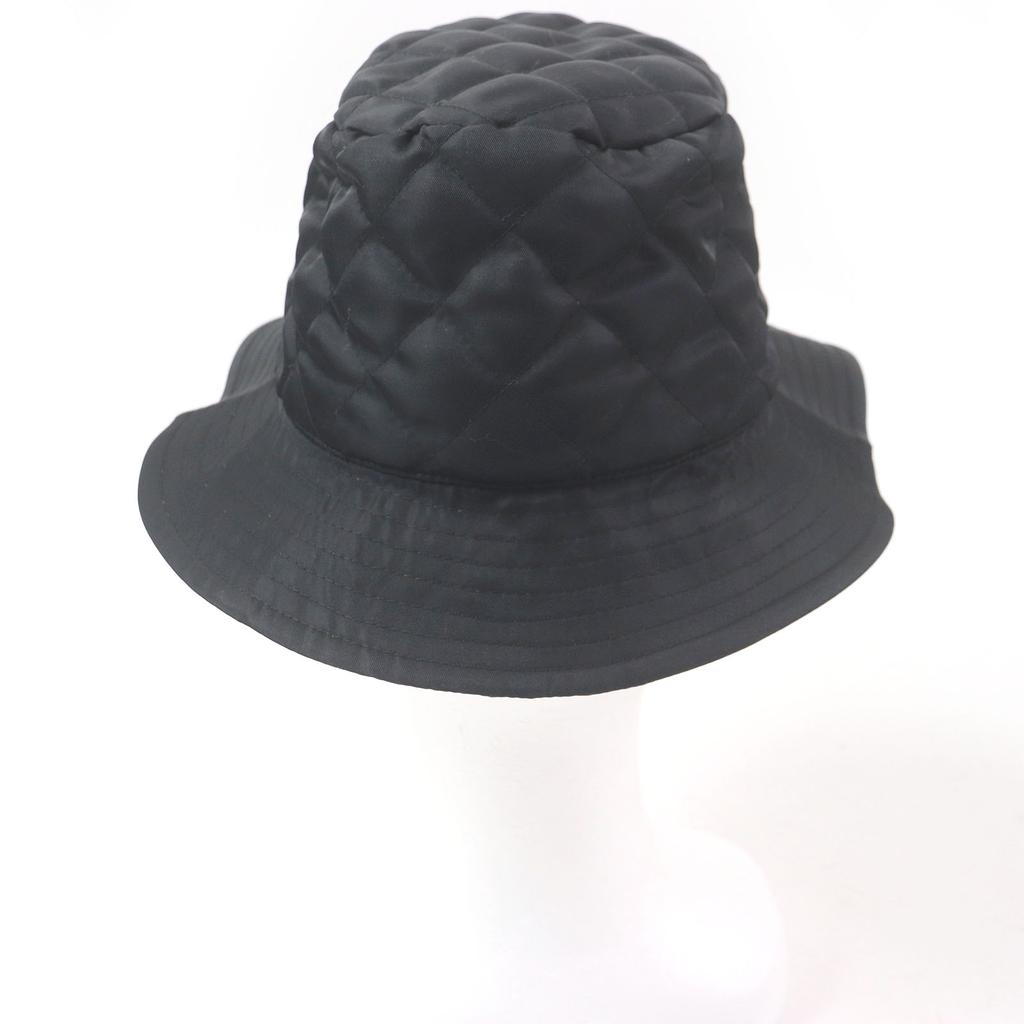 Excellent CELINE hat Logo-print quilted bucket black Nylon mens M 2AUB0930C Used