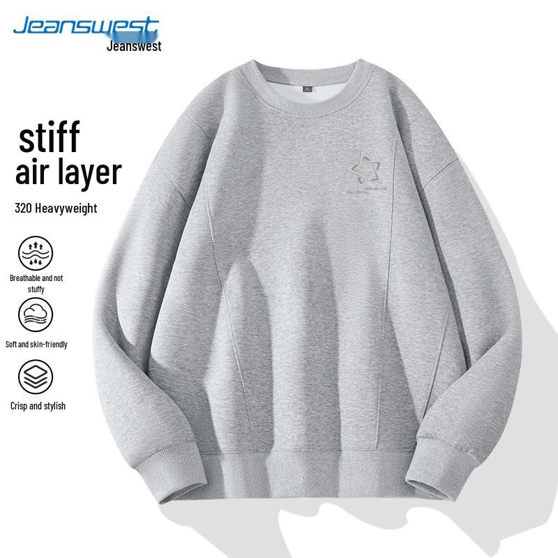 

JEANSWEST Men s 2025 Looping Stars Round Neck Sweatshirt 3XL