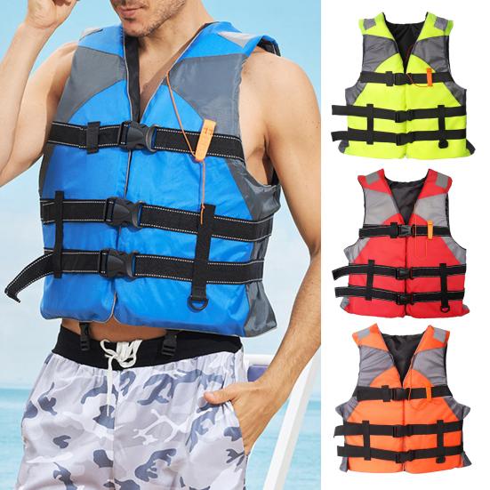 Life Vest with Retractable Seat Belts Reflective Films Life Waistcoat Buoyancy Over 100N Safety Flotation Garment