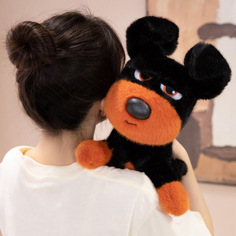 Cool Dog Plush Toys Black Dog Stuffed Doll Adorably Home Decor Toys Accompany Sleep Toy Exquisite Birthday Surprise Gifts