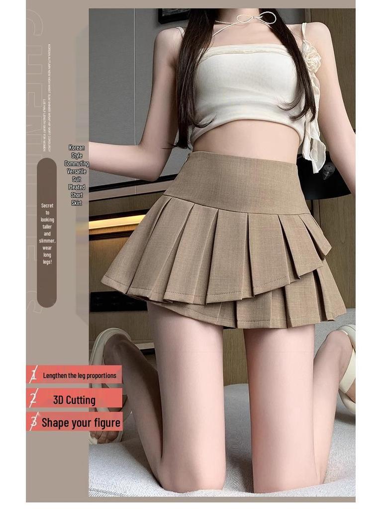 Women's 2026 Summer A-Line High Waist Pleated Skirt Suit