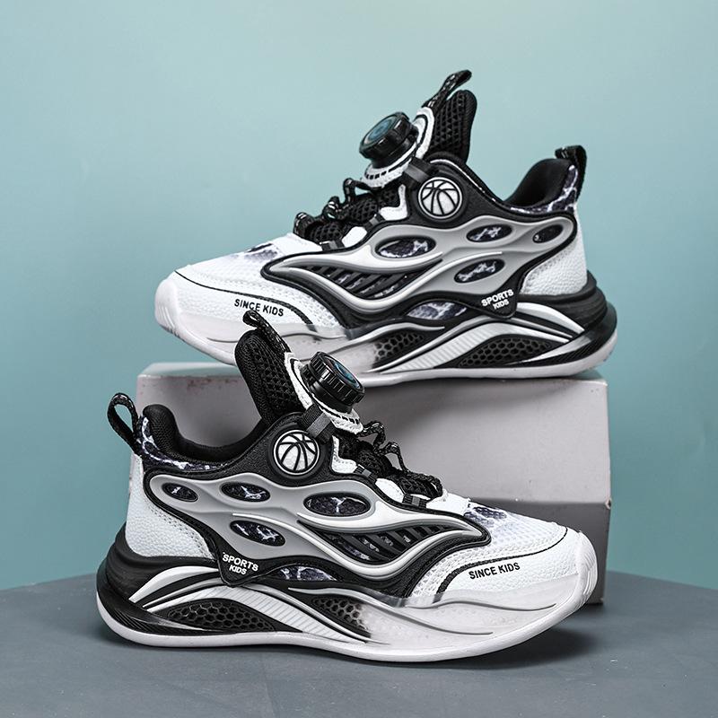 Boys' Sports Shoes 2025 Spring and Autumn New Mesh Breathable Children's Casual Shoes Boys Lightweight Children's Basketball Shoes