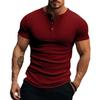Casual Men's T-shirt Button Sports Short Sleeve T-shirt Men