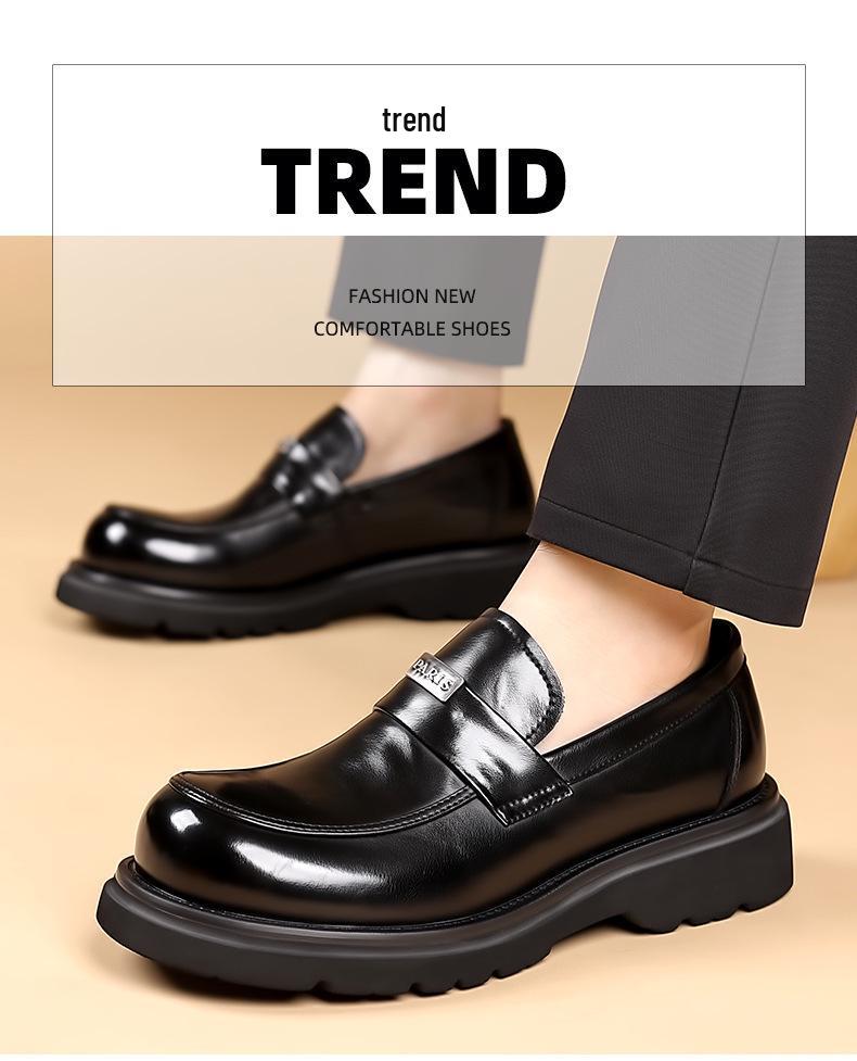 Men's Autumn/Winter Slip-on Derby Leather Shoes - Formal & Casual Soft Sole Loafers