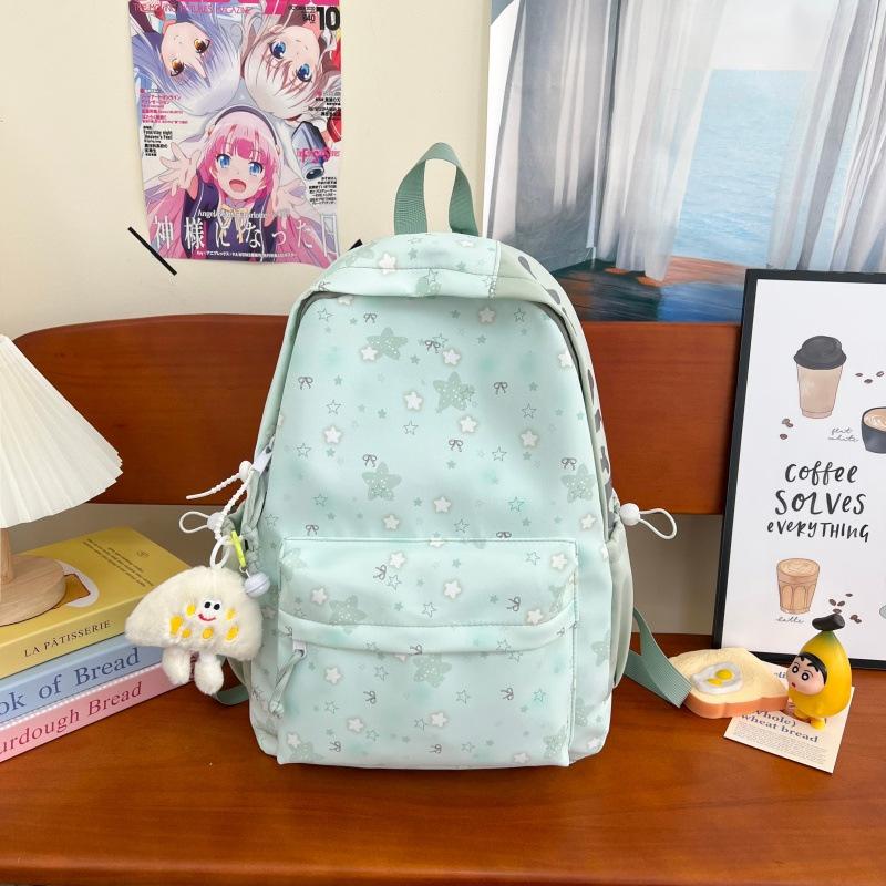 Backpack for Girls with a Girlish Atmosphere, Star Print, Japanese Style, Niche, Large Capacity, Double Shoulder Bag for Middle