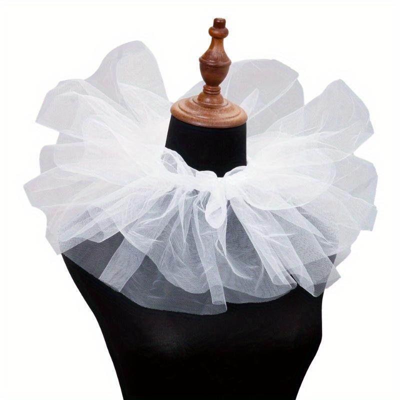Pompom Tulle Mock Collar for Clown, Victorian Court Theatrical Accessories for Easter Performance