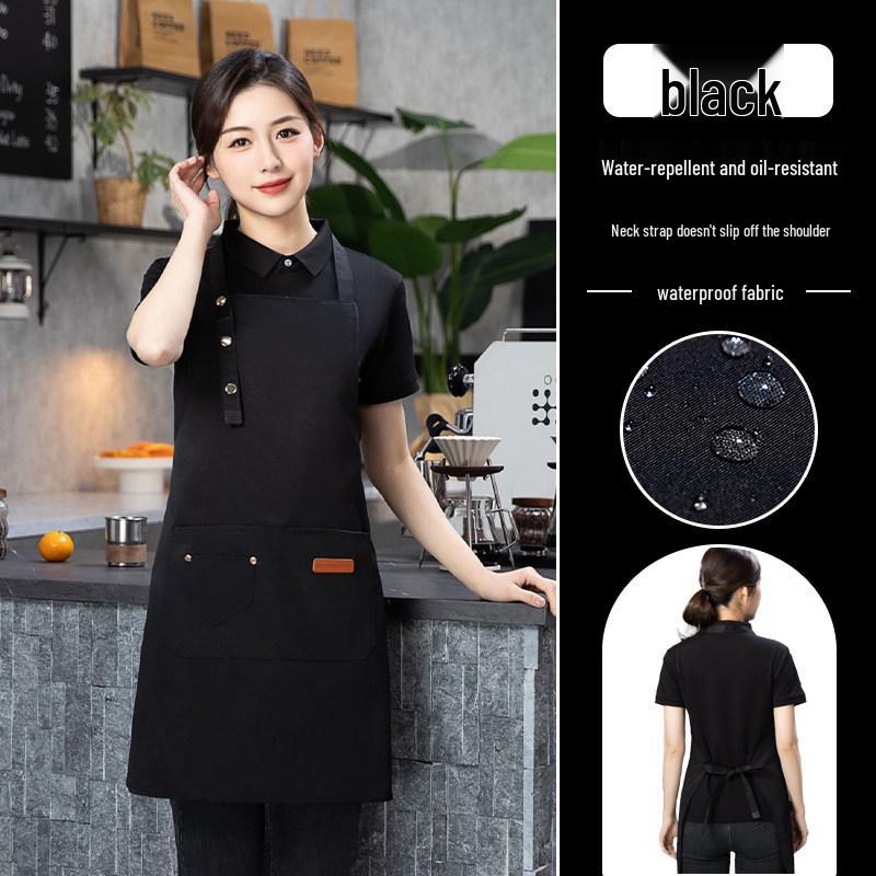Men's Waterproof, Oil-Proof, Wear-Resistant Canvas Apron for BBQ & Catering