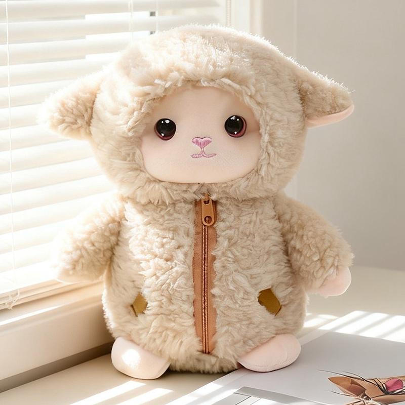 25Cm Cartoon Cute Sheep Plush Doll Pillow Brown Pink Blue Dress Up Sheep Animal Stuffed Toy Home Decoration Gift For Children