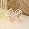 Luxury Small White Crystal Zircon Stone Hoop Earrings For Women Vintage Female Fashion Gold Color Wedding Jewelry