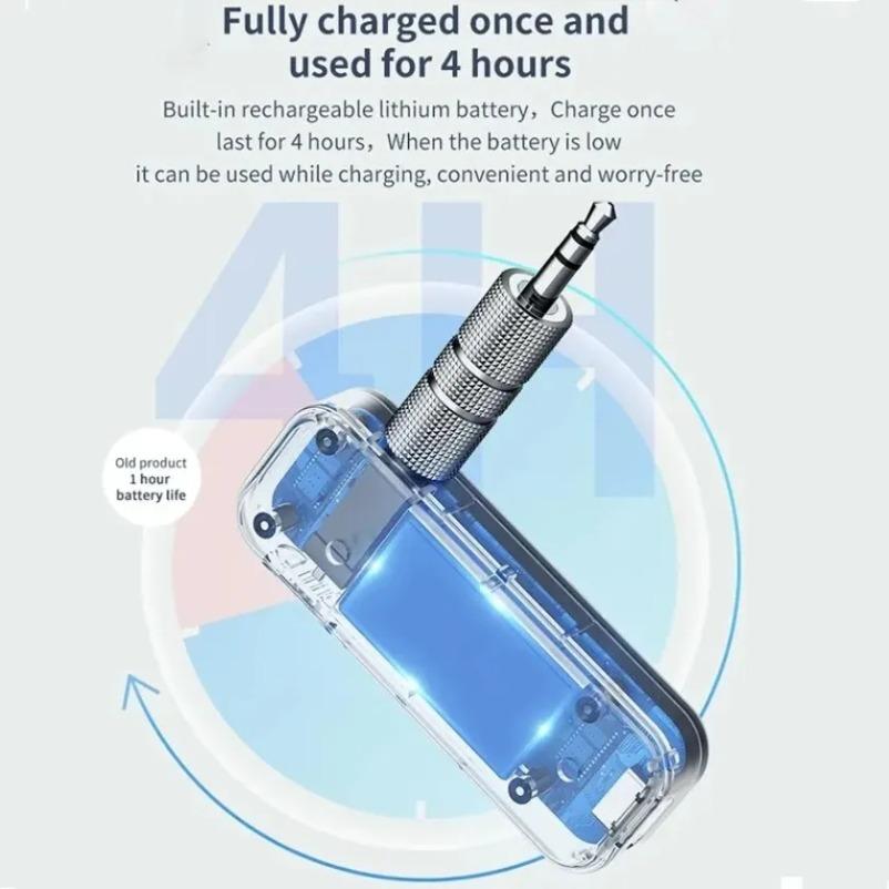 Bluetooth 6.0 Audio Wireless Adapter Receiver Transmitter Handfree Call 3.5mm AUX Jack USB Dongle Stereo Music For TV PC Car Kit