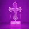 Jesus Cross 3D Lamp Friends Xmas Easter LED Night Light Crucifix Optical Illusion Nightlight Desk Table Lamps Room Decor Gifts