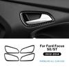 For Ford Focus SE ST Ecoboost 2012 2013 2014 Real Soft Carbon Fiber Sticker LHD RHD Car Door Handle Frame Panel Trim Accessories